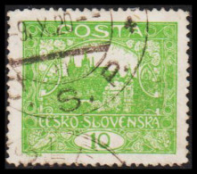 1919. CESKOSLOVENSKO. Hradschin. 10 Heller. Perforated 13 3/4.   (Michel 25 C) - JF540224 - Used Stamps