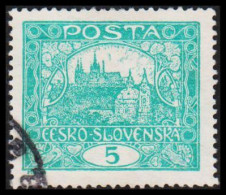 1919. CESKOSLOVENSKO. Hradschin. 5 Heller. Perforated 13 3/4.   (Michel 24 C) - JF540225 - Oblitérés