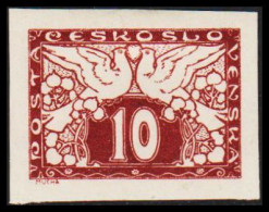 1920. CESKOSLOVENSKO. EXPRESS. Doves. 10 Heller. Imperforated, Hinged.  (Michel 195) - JF540243 - Nuevos