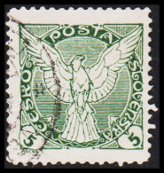 1920. CESKOSLOVENSKO. ENEWSPAPER STAMP. Falcon. 5 Heller. Private Perforated,  (Michel 189 Perforated) - JF540246 - Oblitérés