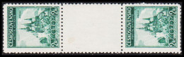 1937. CESKOSLOVENSKO. Small Entente 2 Kc In 3-stripe With Unprinted Stamp, Never Hinged.  (Michel 375 SZ) - JF540249 - Nuovi