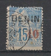 BENIN - 1892 - N°YT. 15 - Type Alphée Dubois 40 Sur 15c Bleu - Oblitéré / Used - Gebruikt