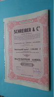SCHREIBER & C° N.V. - Maatschappelijk AANDEEL - N° 000011 ( Hoboken Antwerpen ) Na 6/10/1944 ! - S - V