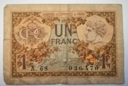1 FRANC Chambre De Commerce De PARIS 1920 - Chambre De Commerce