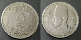 Monnaie Egypte - 1360 (1941)  ١٣٦٠ - ١٩٤١- 5 Millièmes Farouk - Egypte