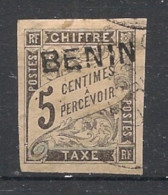 BENIN - 1894 - Taxe TT N°YT. 1 - Type Duval 5c Noir - Signé MIRO - Oblitéré / Used - Usados