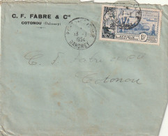 ***   AFRIQUE OCCIDENTAL FRANCAISE  ***  Courrier Par Avion 1954 Ets  Fabre Cotonou - Storia Postale