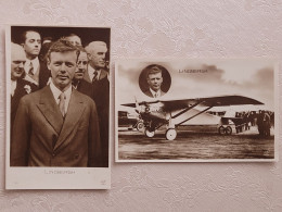2 Cartes Photo  Lindbergh - Piloten