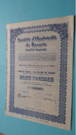 Soc. D'Electricité De ROSARIO Bruxelles - Part Sociale > N° 048091 ( Après 6/10/1944) ! - Elektriciteit En Gas