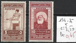 EGYPTE 134-35 * Côte 2.50 € - Unused Stamps