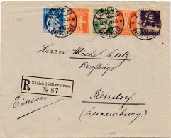 35400# TETE BECHE ZUMSTEIN K17 SUISSE LETTRE RECOMMANDE Obl ZÜRICH 13 OBERSTRASS 1923 Pour REISDORF LUXEMBOURG - Tete Beche