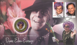 AUSTRALIA - 2006 -  50th  ANNIV OF BARRY HUMPHRIES  SPECIAL STAMPS & COIN  COVER. - Cartas & Documentos