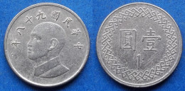 TAIWAN - 1 Yuan Year 98 (2009) Y# 551 Republic Standard Coinage - Edelweiss Coins - Taiwán