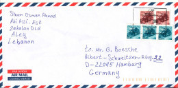 Lebanon Registered Air Mail Cover Sent To Germany 1-6-2001 - Lebanon