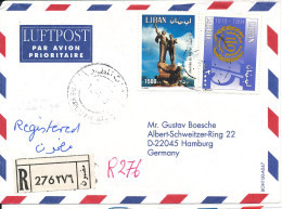 Lebanon Registered Air Mail Cover Sent To Germany - Lebanon