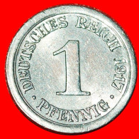 * FIRST WORLD WAR (1914-1918): GERMANY  1 PFENNIG 1917E SAXONY UNC MINT LUSTRE! · LOW START ·  NO RESERVE! - 1 Pfennig