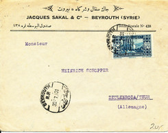 Lebanon Cover Sent To Germany Beyrouth 30-7-1931 Single Franked - Lebanon