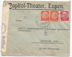 Belgique Belgien Occupation Eupen Deutsche Besetzung DR 1940 Lettre Censure Censored Cover - Oorlog 40-45 (Brieven En Documenten)