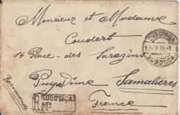 YOUGOSLAVIE - 1926 - ENVELOPPE RECOMMANDEE De SUBOTICA (SERBIE) => CHAMALIERES (PUY DE DOME) - Lettres & Documents