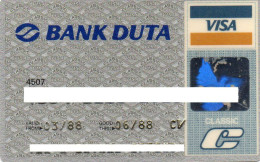 INDONESIA - CREDIT BANK CARD - VISA CLASSIC - BANK DUTA (1988) - Cartes De Crédit (expiration Min. 10 Ans)