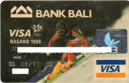 INDONESIA - CREDIT BANK CARD - VISA OLD LOGO - BANK BALI - THEMATIC OLYMPICS - NAGANO 1998 - Krediet Kaarten (vervaldatum Min. 10 Jaar)