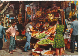 Lebanon Postcard Beirut Sent To Denmark 30-9-1969 (Fruit Shops In The Oriental Bazar) - Liban