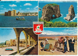 Lebanon Postcard Beirut Sent To Denmark 10-3-1969, 4 Views From Different Places In Lebanon - Lebanon