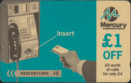Mercury - MER477 Promotional Card ( £1 OFF) -  Phone - £5 - 20MERF - [ 4] Mercury Communications & Paytelco