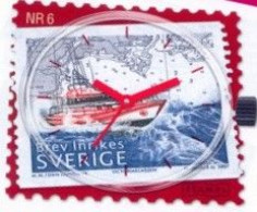 Sweden Stamp Clock Nr 6 - Offshore Rescue - Ship - Mi 2577 - 2007 - Watches: Modern