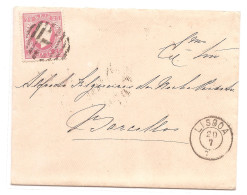 Portugal, 187?, # 40z Dent. 13 1/2, Tipo VIII, Para Barcelos - Storia Postale