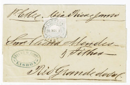 Portugal, 1885, # 43i Dent. 12 3/4, Tipo IV, Para Ripo Grande Do Sul - Storia Postale