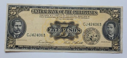Philippines 5 Peso  Macapagal  / Castillo Signature - Philippines