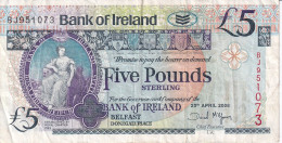 BILLETE DE IRLANDA DE 5 POUNDS DEL AÑO 2008 (BANKNOTE) - Irlande