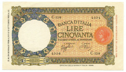 50 LIRE CAPRANESI LUPA CAPITOLINA MARGINE LARGO FASCIO ROMA 29/01/1938 SUP - Otros