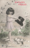 FÊTES ET VOEUX - Joyeuses Pâques - Geneviève - Fillette Avec Un Chapeau - Carte Postale Ancienne - Easter
