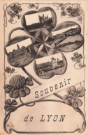 FRANCE - Souvenir De Lyon - Trèfle - Chance - Multivues - Carte Postale Ancienne - Sonstige & Ohne Zuordnung