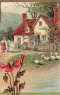 ARTS - Tableau - Ferme Et Paysage - Oies - Carte Postale Ancienne - Paintings