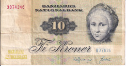 BILLETE DE DINAMARCA DE 10 KRONER DEL AÑO 1972  (BANK NOTE) - Danemark