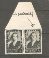 Belgique-België TP 456 + V5 ** BDF Reine Elisabeth - 1931-1960