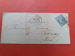 Type Bordeaux Sur Lettre Sans Texte De Montluçon Pour Bernay - Ref  2881 - 1849-1876: Période Classique