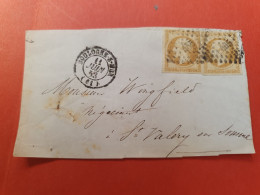 Napoléon ND 10ct X 2 Sur Fragment De Lettre De Boulogne /Mer En 1853 - Ref  2887 - 1849-1876: Période Classique