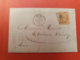 Napoléon 40ct Sur Lettre Avec Texte De Reims Pour Château Thierry En 1868, Ambulant Au Dos - Ref  2895 - 1849-1876: Classic Period