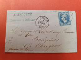 Napoléon 20ct Sur Lettre Avec Texte De Orléans Pour Angers En 1862 - Ref  2896 - 1849-1876: Periodo Classico