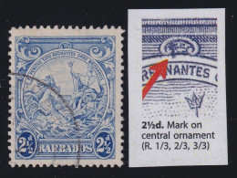 Barbados, SG 251a, Used "Mark On Central Ornament" Variety - Barbados (...-1966)