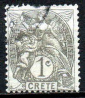 Crète - 1902 -  Type Blanc    - N° 1  - Oblitéré - Used - Ungebraucht