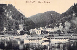 Schmilka - Flussansicht,Dampfer Gel.1911 - Schmilka