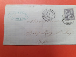 Sage 15ct Sur Lettre Sans Texte De Valence Pour Lyon En 1878 - Ref  2918 - 1877-1920: Période Semi Moderne