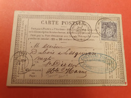 Carte Précurseur De St Bonnet Le Château Pour St Dizier En 1877  - Ref  2920 - 1877-1920: Période Semi Moderne