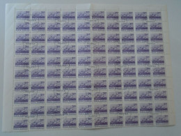 ZA484.2  ROMANIA   Sheet With   100 Stamps  3,65 Lei,  Ship  Mures,   Cancel Bucuresti  1974 - Autres & Non Classés