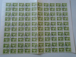 ZA484.8  ROMANIA   Sheet With   100 Stamps  5 Bani,  1971 Truck    Cancel Bucuresti  Cartare 1971 - Andere & Zonder Classificatie